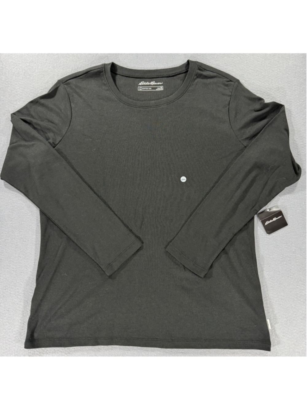 Eddie Bauer Womens Favorite Crew Tee Black Long Sleeve T-Shirt Size 2XL XXL NWT - Picture 1 of 16